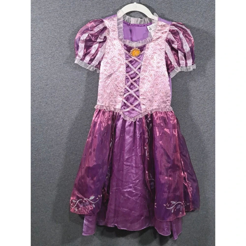Disney Rapunzel Costume Dress Lot 2 Tangled Princess Purple Pink Kids Size M 7/8